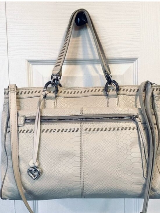 Brighton Handbags - Brighton Handbag Purse Pyton Lace Collection Snake Skin Leather Shoulder Bag